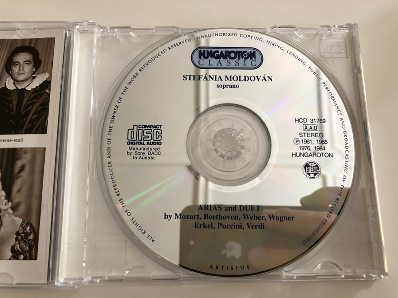 Stefánia Moldován soprano / Great Hungarian Voices / Mozart, Beethoven, Weber, Wagner, Erkel, Puccini, Verdi / Hungaroton Classic Audio CD 1997 / HCD 31769 (5991813167729)