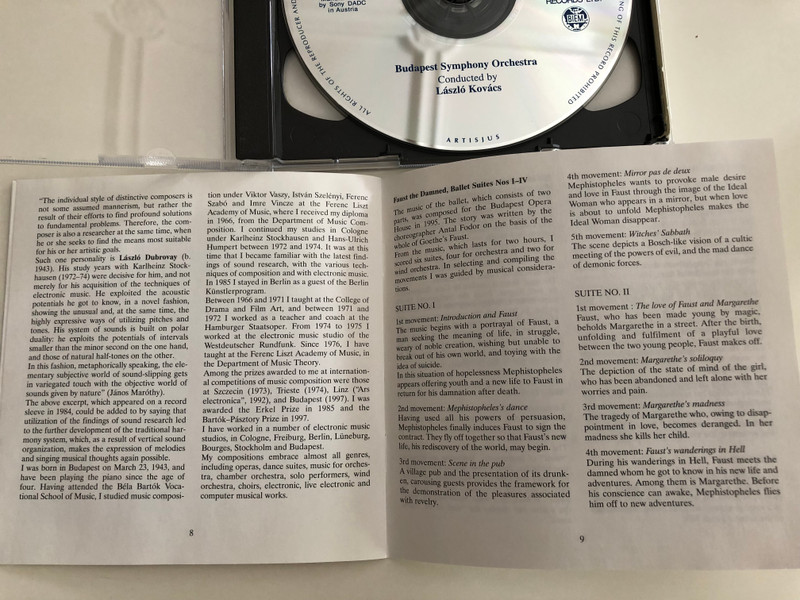 Dubrovay - Faust, the damned / Four ballet suites / Violin Concerto, Piano Concerto No. 2 / 2CD / Hungaroton Classic Audio CD 1995 / HCD 31831-32 (5991813183125)