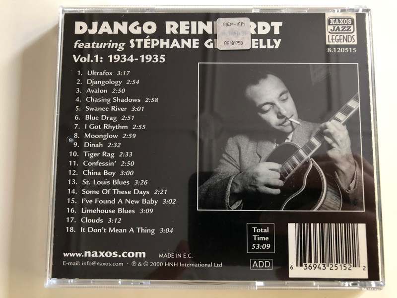  Django Reinhardt - Djangology Vol. 1 1934-35 / Naxos Jazz Legends / Audio CD 2000 (636943251522)