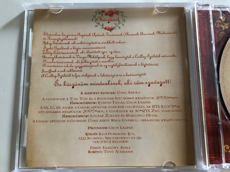 Csillag Születik - Utasi Árpi - Kedvenc meséim / Hungarian folk tales interpreted by Árpád Utasi / Audio CD 2008 / RTL Klub CD 613-2 (5999545586139)
