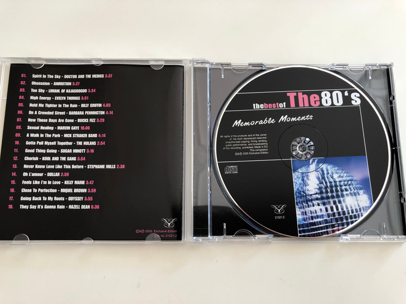 The Best of the 80's - Memorable moments / Too Shy, Cherish, High Energy, Obsession, A Walk in the Park, Going back to my Roots and many more / Audio CD 2005 / 21021-2 (5706238326985)