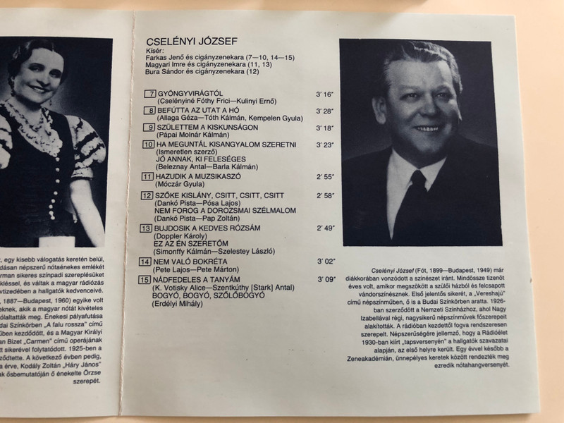  Azt hallottam valamikor réges régen / Nagy Izabella, Utry Anna, Cselényi József régi híres énekes nótafelvételeiből / Old time hungarian folk songs / Qualiton Audio CD 1990 / HCD 10256 (HCD 10256)