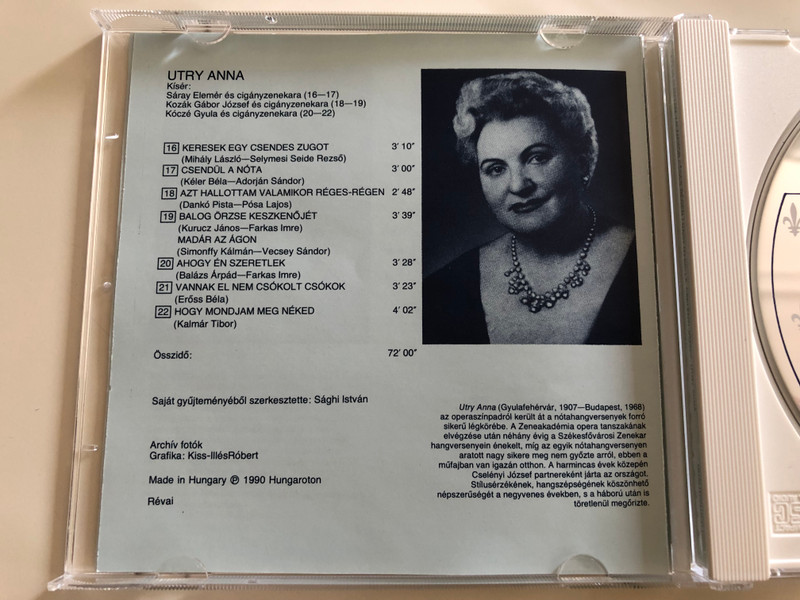  Azt hallottam valamikor réges régen / Nagy Izabella, Utry Anna, Cselényi József régi híres énekes nótafelvételeiből / Old time hungarian folk songs / Qualiton Audio CD 1990 / HCD 10256 (HCD 10256)