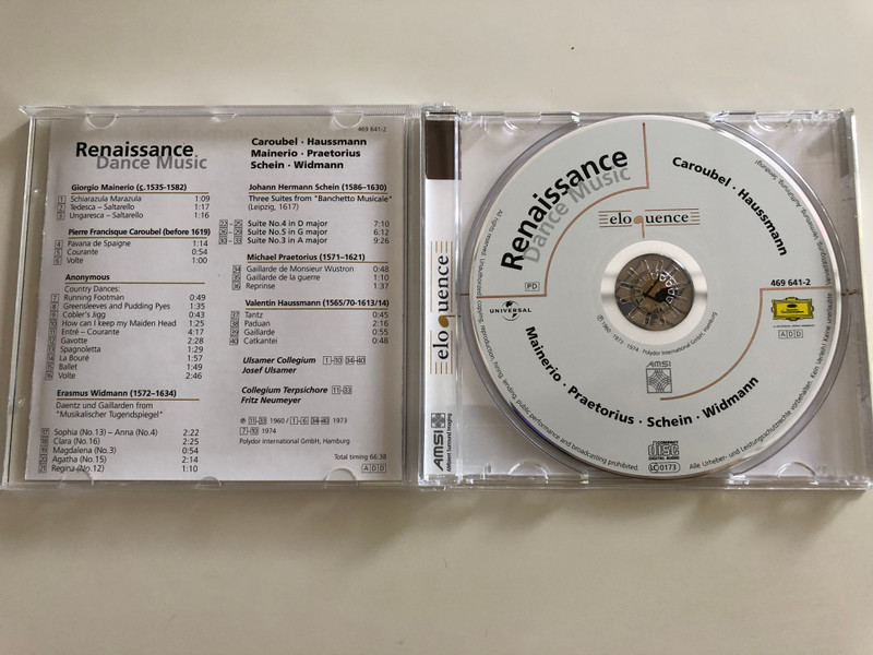 Renaissance Dance Music / Caroubel, Hausmann, Mainerio, Praetorius, Schein, Widmann / Collegium Terpsichore / Ulsamer Collegium / Fritz Neumeyer, Josef Ulsamer / Audio CD 2001 / 469 641-2 (028946964125)