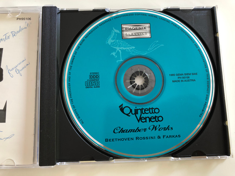 Quintetto Veneto - Chamber Works / Beethoven, Rossini & Farkas / Phoenix Classics / Audio CD 1995 / PH 95106 (8018824000023)