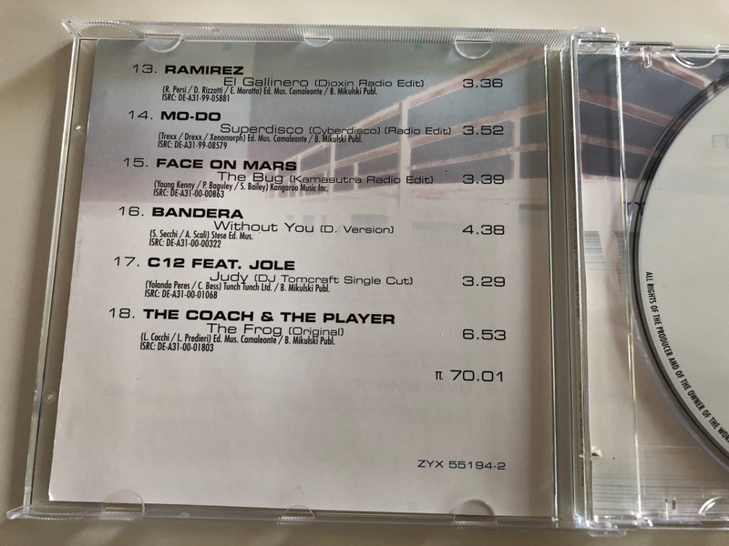 Mediterranean Progressive / Gigi D' Agostino, Floorfilla, Eiffel 65, Pario piu', Prezioso / Audio CD 2000 / ZYX 55194-2 (090204953127)