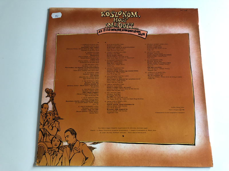 Köszönöm, Hogy Imádott - Az Első Magyar Hangosfilmek Dalai /  QUALITON LP MONO / LPX 16628