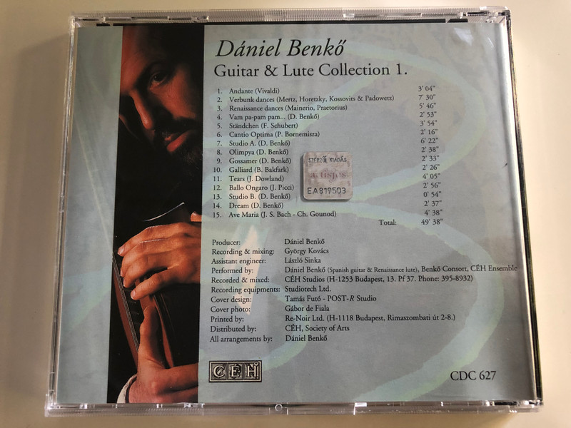 Dániel Benkő - Guitar and Lute Collection 1. / Dowland, Bakfark, Benkő, Gounod, Vivaldi, Schubert, Bach / CDC 627 / Audio CD (CDC 627)