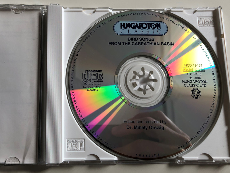  Bird Songs From the Carpathian Basin / Recorded by Dr. Mihály Ország / Madárénekek a Kárpát-medencéből / Hungaroton Classic Audio CD 1996 / HCD 19437 (5991811943721)