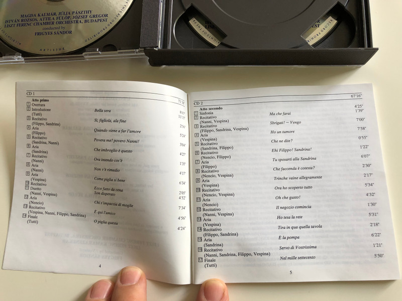 Joseph Haydn - L'infedeltá Delusa - Burletta per musica in due atti / Magda Kalmár, Júlia Pászthy, István Rozsos, Attila Fülöp, József Gregor / Liszt Ferenc Chamber Orchestra / Conducted by Frigyes Sándor / Hungaroton Classic Audio CD 1997 / HCD 11832-33 / 2CD (5991811183226)