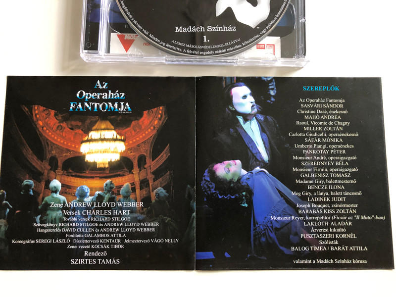 Az operaház fantomja - Madách Színház / Andrew Lloyd Webber - The Phantom of the Opera / Charles Hart / Directed by Szirtes Tamás / 2x Audio CD 2003 (OperahazFantomja2CD)