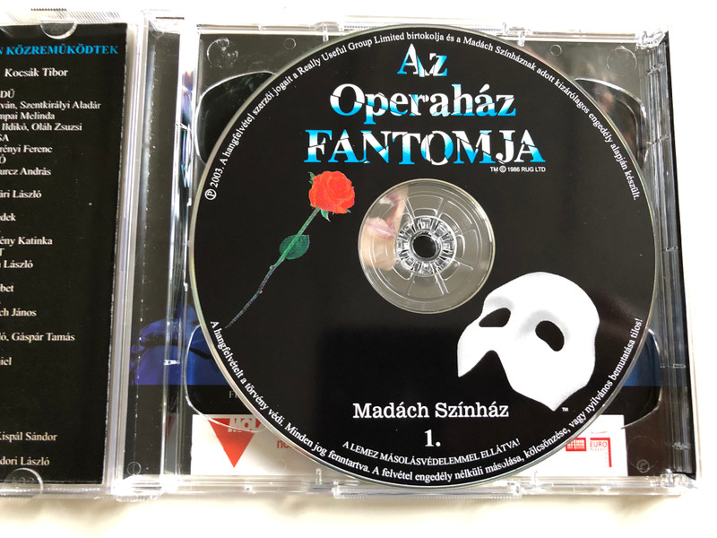 Az operaház fantomja - Madách Színház / Andrew Lloyd Webber - The Phantom of the Opera / Charles Hart / Directed by Szirtes Tamás / 2x Audio CD 2003 (OperahazFantomja2CD)