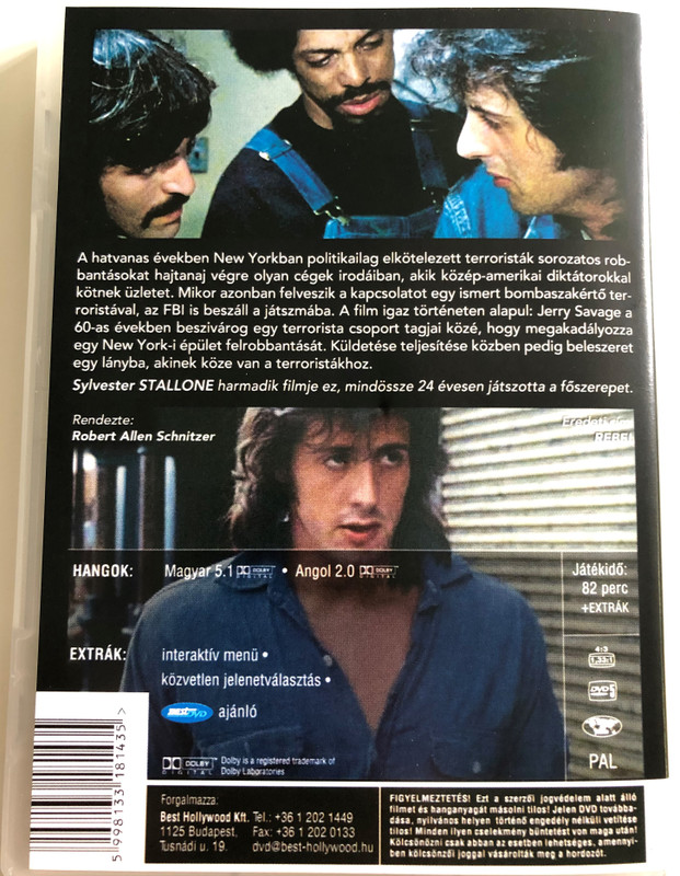 Rebel AKA No Place to Hide DVD 1973 A Lázadó / Directed by Robert Allen Schnitzer / Starring: Sylvester Stallone, Antony Page, Rebecca Grimes, Roy White, Vickie Lancaster (5998133181435)