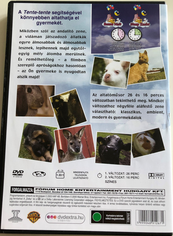  Natti natti - Tente-tente DVD 2003 / Ringassa álomba gyermekét a képek és a hangok varázsa segítségével / Animal themed video lullaby for your toddlers! With Classical, ambient and modern music (5999048912671)