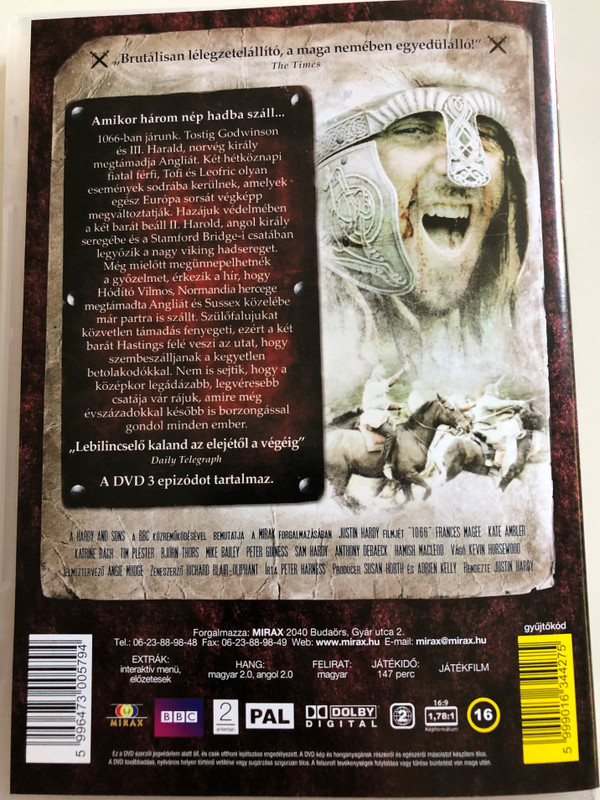 1006 : The Battle for Middle Earth DVD 2009 1066: Királyok háborúja / BBC / 3 Episodes on disc / Directed by Justin Hardy / Starring: Ian Holm, Mike Bailey, Francis Magee, Tim Plester, Søren Byder, Kate Ambler, Gemma Lawrence (5996473005794)