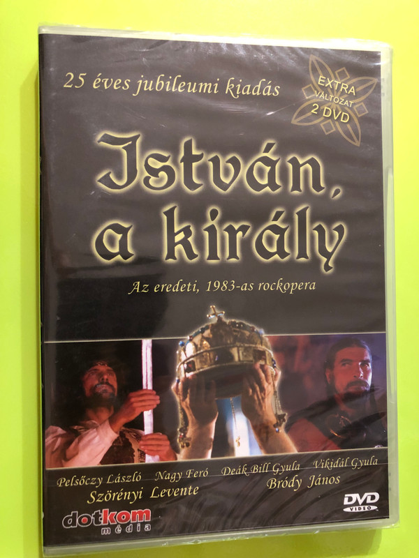 István a Király DVD Stephen, the King / 25 éves jubileumi kiadás - 2x DVD / Eredeti, 1983-as rockopera / Directed by Gábor Koltay / Music: Levente Szörényi / Lyrics and text: Bródy János / Starring: Pelsőczy László, Nagy Feró, Deák Bill Gyula