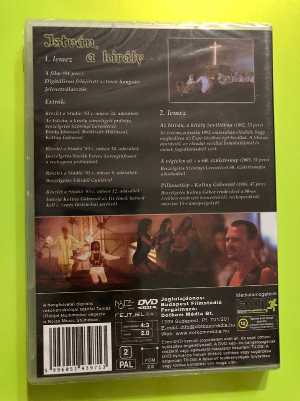 István a Király DVD Stephen, the King / 25 éves jubileumi kiadás - 2x DVD / Eredeti, 1983-as rockopera / Directed by Gábor Koltay / Music: Levente Szörényi / Lyrics and text: Bródy János / Starring: Pelsőczy László, Nagy Feró, Deák Bill Gyula