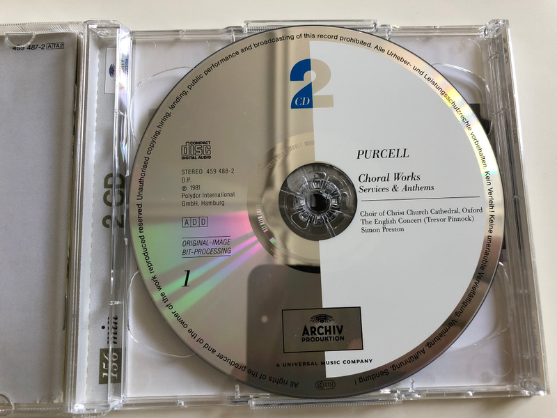 Purcell - Choral Works / Choir of Christ Church Cathedral, Oxford / The English Concert / Conducted by Simon Preston / 2x Audio CD 1981 / Polydor 459 487-2 (028945948720)
