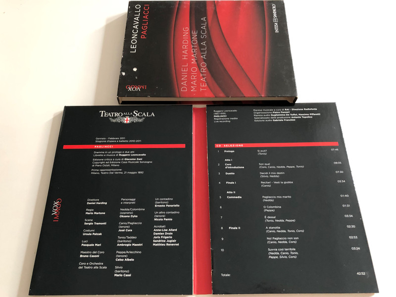 Leoncavallo - Pagliacci DVD + CD 2011 / Directed by Daniel Harding / Mario Martone / Teatro Alla Scala / Pagliacci Senza Confii con Philip Gossett / Pagliacci - Selezione directed by Emenuele Garofalo (LeoncavalloPagliacciDVD+CD)