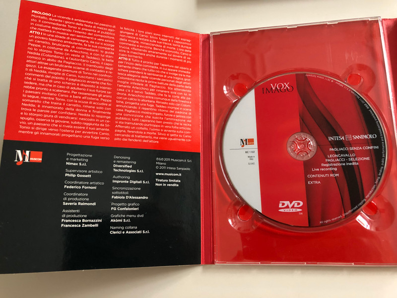 Leoncavallo - Pagliacci DVD + CD 2011 / Directed by Daniel Harding / Mario Martone / Teatro Alla Scala / Pagliacci Senza Confii con Philip Gossett / Pagliacci - Selezione directed by Emenuele Garofalo (5998282108925)