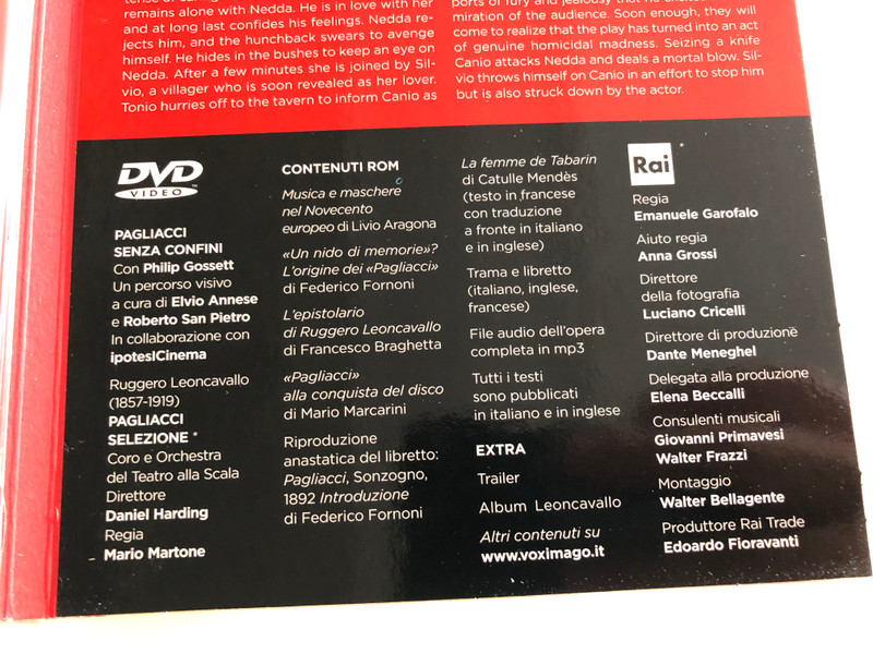 Leoncavallo - Pagliacci DVD + CD 2011 / Directed by Daniel Harding / Mario Martone / Teatro Alla Scala / Pagliacci Senza Confii con Philip Gossett / Pagliacci - Selezione directed by Emenuele Garofalo (5998282108925)