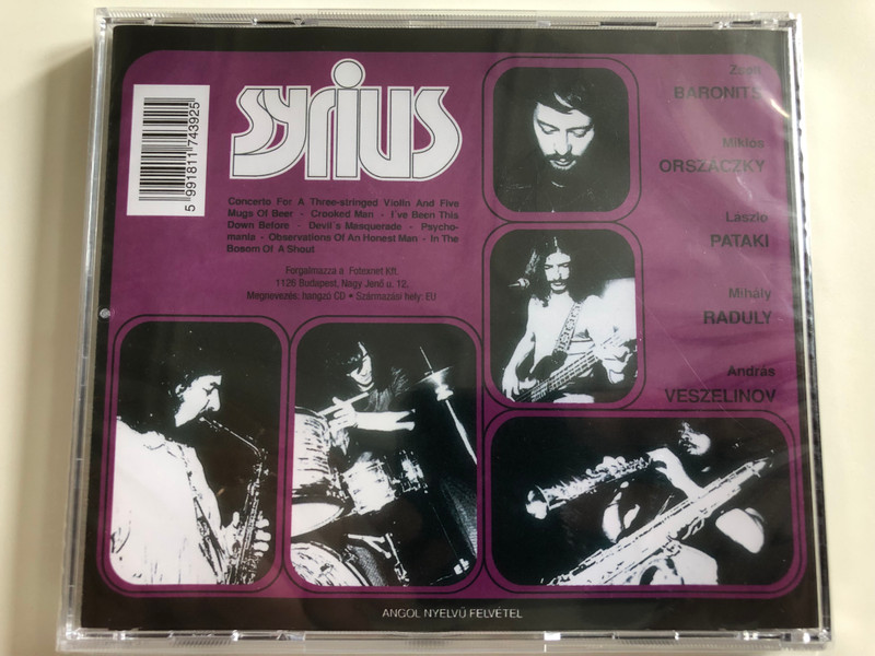 Syrius - Devil's masquerade - Az ördög álarcosbálja / Concerto for three-stringed Violin and Five mugs of beer / Audio CD / HCD 17439 (5991811743925)