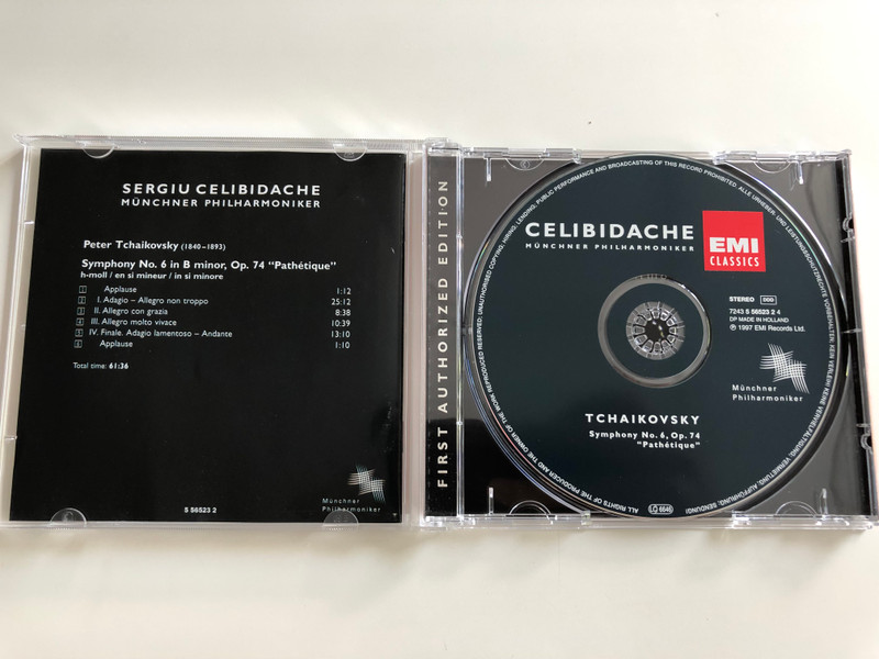Celibidache - Münchner Philharmoniker / Tchaikovsky / EMI Classic / First Authorized Edition / Audio CD 1997 (724355652324)