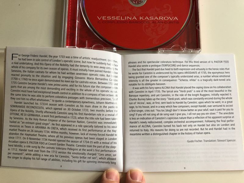 G.F. Handel - Sento Brillar / Arias for Carestini / Vesselina Kasarova / Il Complesso Barocco / Conducted by Alan Curtis / Sony BMG / Audio CD 2008 (886973187128)