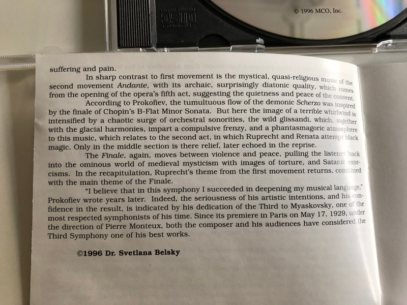 Prokofiev - Symphonies 2, 3 / USSR Radio and TV Large Symphony Orchestra / Conducted by Gennady Rozhdestvensky / Audio CD 1996 MCO 81-5006 (794081500626)