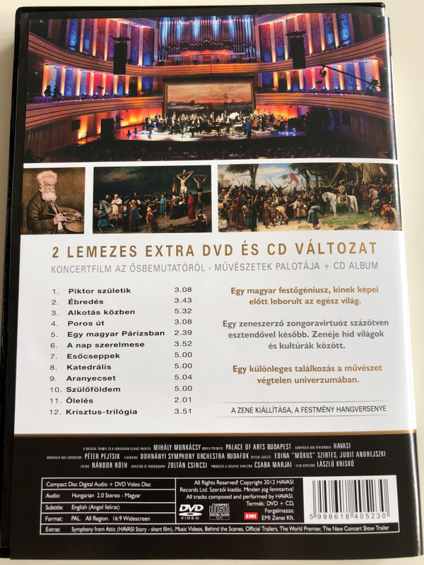Havasi: Brush & Piano Concert - Musical Tribute to Hungarian Genius Painter Munkácsy Mihály / Exclusive DVD+CD / HUNGARIAN Audio with English Subtitles / Zenei tisztelgés a magyar festőgéniusz előtt (5998618405230.)