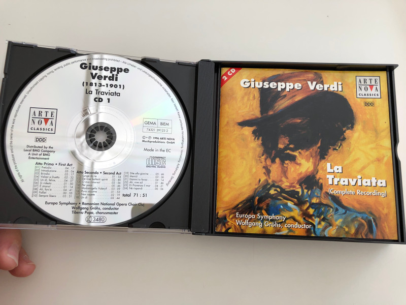 Giuseppe Verdi - La Traviata 2 CD / Europa Symphony, Wolfgang Gröhs, conductor / Arte nova Classics Audio CD 1996 / Complete recording / (743213912325)