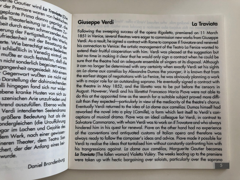 Giuseppe Verdi - La Traviata 2 CD / Europa Symphony, Wolfgang Gröhs, conductor / Arte nova Classics Audio CD 1996 / Complete recording / (743213912325)