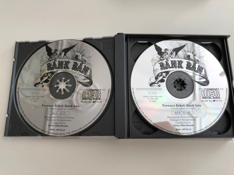Erkel Ferencz - Bánk Bán / Original version 1st recording / Grand Opera in 3 acts / Az eredeti mű első felvétele / Hungarian Festival Chorus, Budapest Symphonists / Conducted by Géza Oberfrank / Recording Producer: Tibor Erkel / Audio CD SET 1993 / 3 CD - ALR 005-07 ( ALR 005-07)