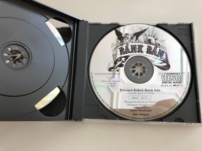 Erkel Ferencz - Bánk Bán / Original version 1st recording / Grand Opera in 3 acts / Az eredeti mű első felvétele / Hungarian Festival Chorus, Budapest Symphonists / Conducted by Géza Oberfrank / Recording Producer: Tibor Erkel / Audio CD SET 1993 / 3 CD - ALR 005-07 ( ALR 005-07)