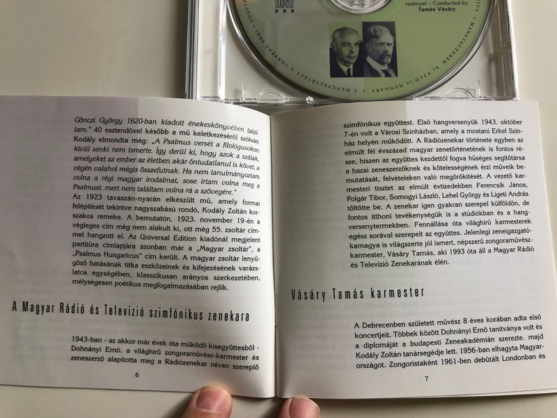 Bartók Béla - Concerto for Orchestra - Kodály Zoltán Psalmus Hungaricus Op. 13 / Hungarian Radio and TV Symphonic Orchestra / Cond. Tamás Vásáry / Audio CD (Bartók-KodályCD)