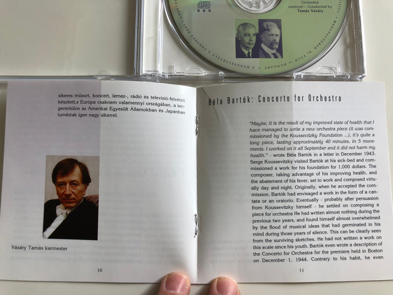Bartók Béla - Concerto for Orchestra - Kodály Zoltán Psalmus Hungaricus Op. 13 / Hungarian Radio and TV Symphonic Orchestra / Cond. Tamás Vásáry / Audio CD (Bartók-KodályCD)