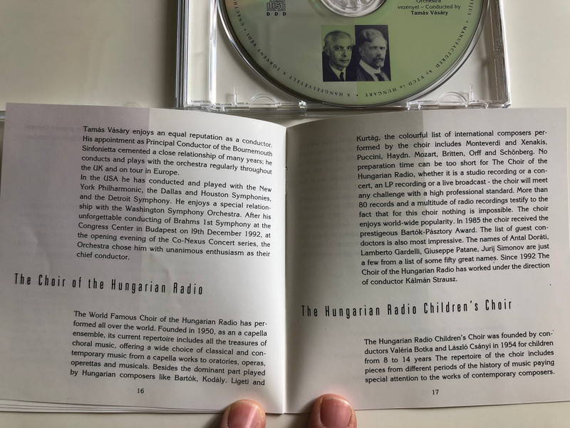 Bartók Béla - Concerto for Orchestra - Kodály Zoltán Psalmus Hungaricus Op. 13 / Hungarian Radio and TV Symphonic Orchestra / Cond. Tamás Vásáry / Audio CD (Bartók-KodályCD)