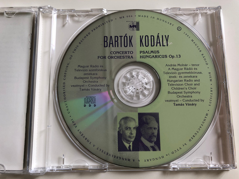 Bartók Béla - Concerto for Orchestra - Kodály Zoltán Psalmus Hungaricus Op. 13 / Hungarian Radio and TV Symphonic Orchestra / Cond. Tamás Vásáry / Audio CD (Bartók-KodályCD)