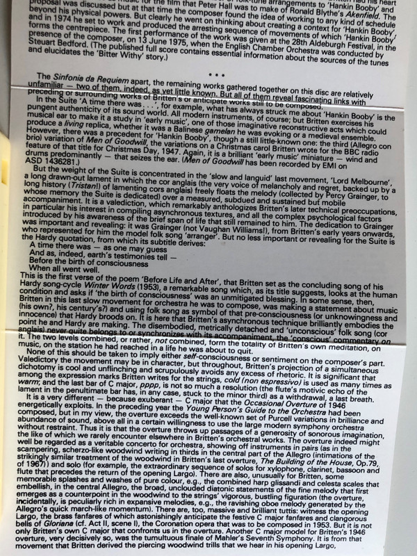 Britten - Sinfonia Da Requiem / An American Overture, Occasional Overture, Suites On English Folk Tunes, ''A Time There Was...'' / City Of Birmingham Symphony Orchestra / Conducted: Simon Rattle / EMI DIGITAL CASSETTE STEREO / EL 27 0263 4