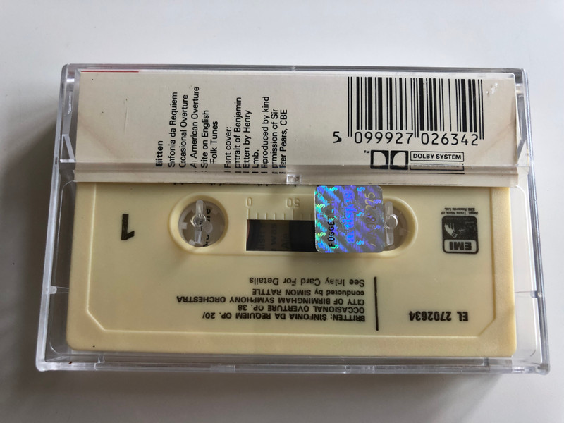 Britten - Sinfonia Da Requiem / An American Overture, Occasional Overture, Suites On English Folk Tunes, ''A Time There Was...'' / City Of Birmingham Symphony Orchestra / Conducted: Simon Rattle / EMI DIGITAL CASSETTE STEREO / EL 27 0263 4
