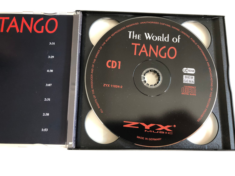 The World of Tango / Du Schwarzer Zieuner, Cielito Lindo, Jalousie, Tango Bolero, La Cumparsita, Olé Guapa and more... / Zyx Music 2 CD / Audio CD 1996 (090204484027)