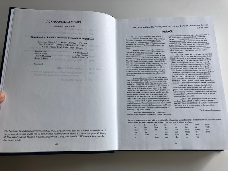 Exhaustive Concordance of the Bible / For New American Standard - Updated edition / NASB / Hebrew - Aramaic and Greek Dictionaries / Lockman Foundation 1998 / Hardcover (NASB-Concordance)