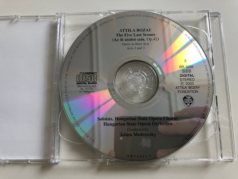 Attila Bozay - The Five Last Scenes / Opera in 3 acts / Az öt utolsó szín - Opera Három felvonásban / 2x Audio CD 2003 / Based on The Tragedy of Man by Imre Madách / BR0254-0255 (BR0254-0255)