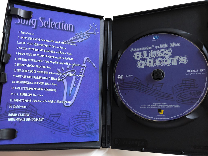 Jammin' with the Blues Greats DVD 1994 / Featuring: John Mayall and the Original Bluesbreakers / Buddy Guy, Etta James / Albert King / Sippie Wallace - Junior Wells (5034504922471)