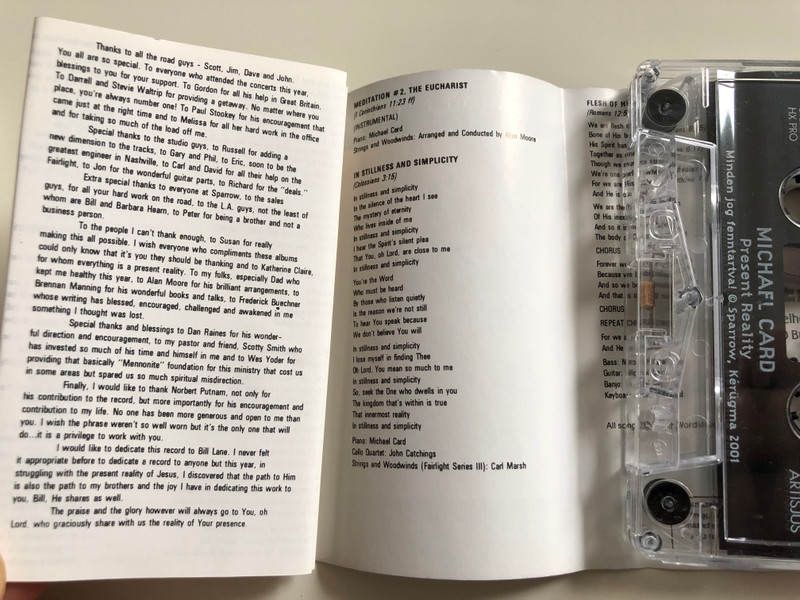 Michael Card ‎– Present Reality / Sparrow Records CASSETTE STEREO /‎ SPC 1155