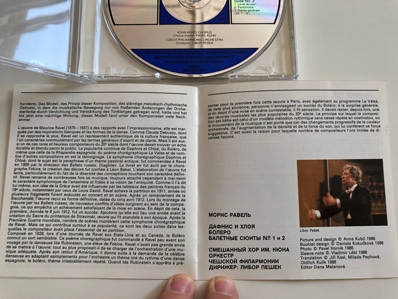 Ravel - Bolero, Daphnis et Chloe / Ballet Suites Nos. 1 and 2 / Kühn Mixed Chorus / Czech Philharmonic Orchestra / Libor Pešek / Supraphon Audio CD / 10 3633-2 (8596910363325)