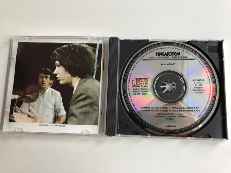 W. A. Mozart Piano Concertos in A major K.414 & 488 / Zoltán Kocsis piano / Liszt Ferenc Chamber Orchestra / Conducted by János Rolla / Hungaroton Classic Audio CD 1984 (HCD12472-2)