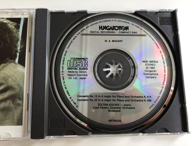 W. A. Mozart Piano Concertos in A major K.414 & 488 / Zoltán Kocsis piano / Liszt Ferenc Chamber Orchestra / Conducted by János Rolla / Hungaroton Classic Audio CD 1984 (HCD12472-2)