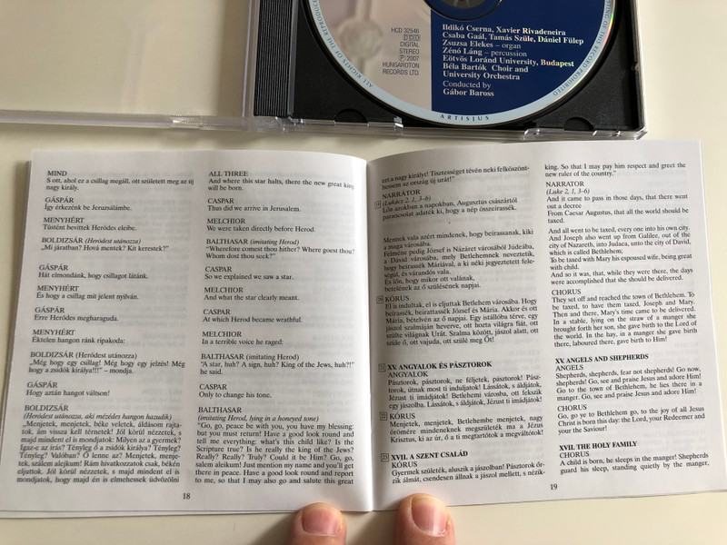 György Orbán ‎– Christmas Oratorio / Ildiko Cserna, Xavier Rivadeneira, Csaba Gaal, Tamas Szule, Daniel Fulep, Zsuzsa Elekes, Zeno Lang / Bela Bartok Choir and University Orchestra / Gabor Baross / Hungaroton Audio CD STEREO 2007 / HCD 32546
