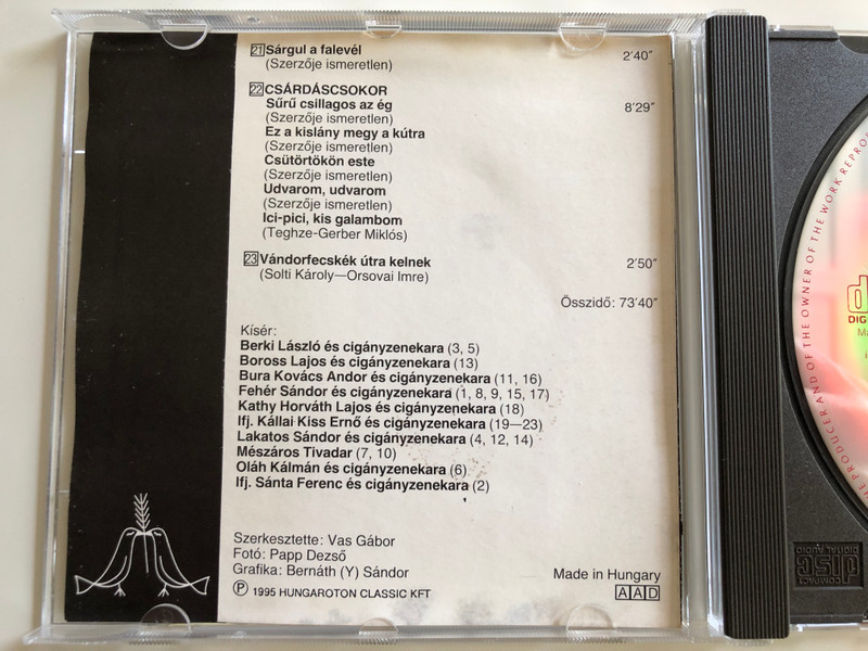 Solti Károly ‎– Fejem Fölött Gyorsan Repülnek Az Évek / Hungarian Songs / Hungaroton Audio CD 1995 / HCD 10274